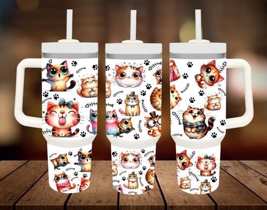 Cats Pets lover Animal paws 40oz Tumbler  , Cats sublimation design, Mothers Day Gift Tumbler 40oz