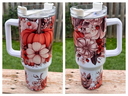 Discover 40oz Dupe Fall Autumn Pumpkin Sublimation Tumbler