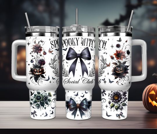 Discover Spooky Witch Soociial Clubb 40oz W ap   Sublimation Design, Halloween 40oz Quencher Tumbler
