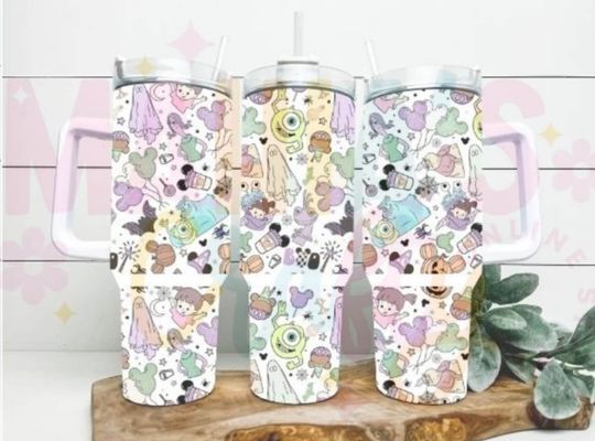 Discover Cartoons Halloween Tumbler, Halloween Tumbler, 40 oz Tumbler with cartoons, Halloween 2024, Tumbler 40 oz Halloween
