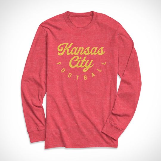 Discover Vintage Kansas City Long Sleeve T-shirt, Kansas T-shirt, Sunday Funday, Football, Unisex T-shirt, Football Party Shirt