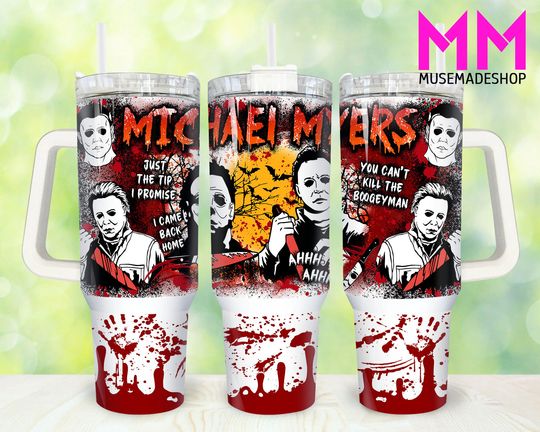 Discover Horror Movies 40oz Tumbler  , Halloween Tumbler 40oz  , Halloween Horror 40oz Tumbler Wrap, Horror Characters 40oz Quencher Tumbler