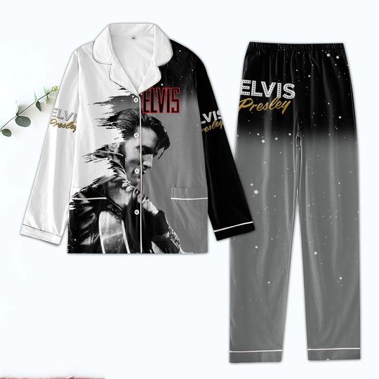 Elvis Presley Pajamas Set, Elvis Presley Pajamas, Rock And Roll Shirt, Pajamas For Party, Elvis Presley Lover Gift, Gift For Elvis Fan