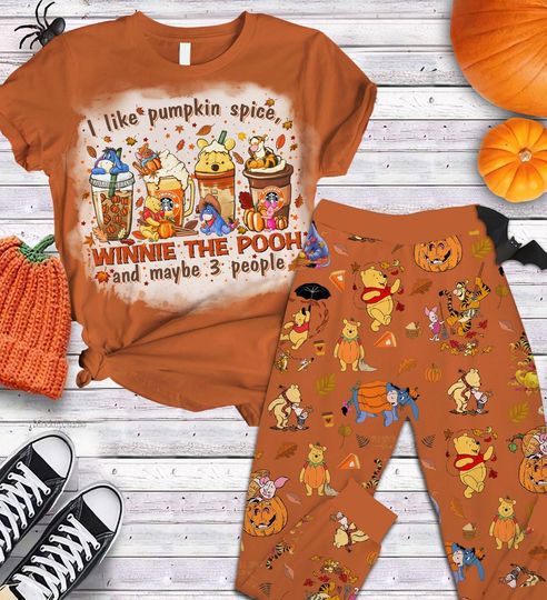Winnie The Pooh Pajamas, Pooh And Friends Pajamas Set, Honey Pooh Bear Women Pajamas, Pooh Friends Halloween Pajamas, Disneyland Gift