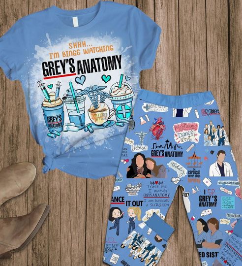 Greys Anatomy Pajamas, Greys Anatomy Sloan Shirts, Meredith Anatomy Pajamas Set, Doctor Greys Holiday Pajamas, Trick Or Treat Shirt