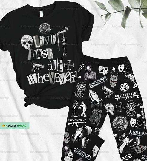 Discover Suicideboy G59 Pajamas Set, Suicideboy Merch Women Pajamas, Greyday Tour Shirt, City Morgue Tshirt, Suicideboy Hip Hop Holiday Pajamas