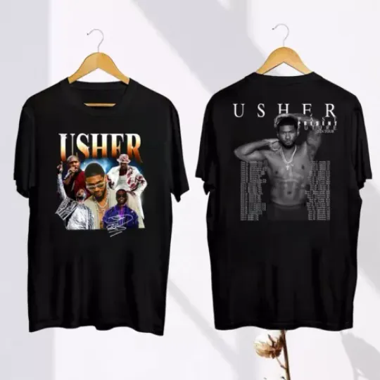 Discover Usher Concert 2024 t-Shirt, Past Present Future Tour Shirt, Usher Fan Gift