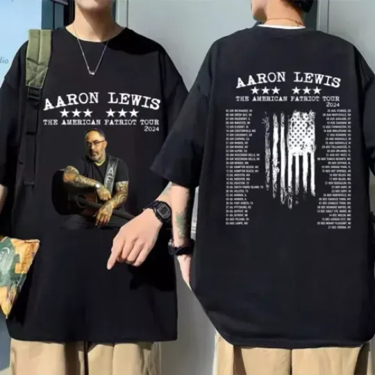 Discover Aaron Lewis The American Patriot Tour 2024 tShirt Aaron Lewis 2024 Concert Shirt