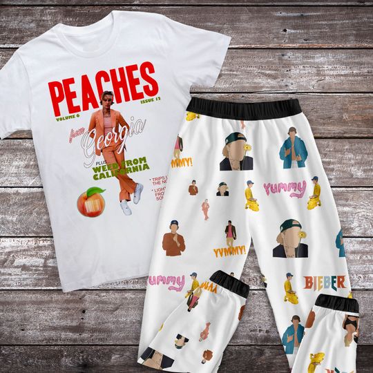 Justin Bieber Pajamas Set, Justin Bieber Personalized Family Pajamas, Justin Bieber Family Christmas Pajamas Set.