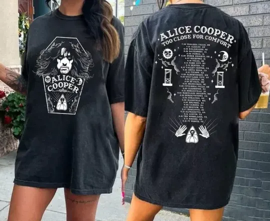 Alice Cooper 2024 Tour Dates T-Shirt,Alice Cooper Rock Music,Vintage, Fan Gift