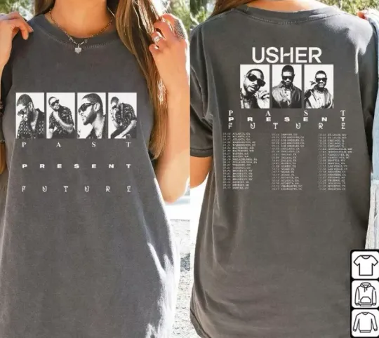 Discover BlvckStyle Usher Tour Shirt, Past Present Vintage Music, Usher Tour 2024 Inspire