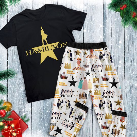 Discover Hamilton Musical Holiday Pajamas Set, Hamilton Personalized Family Pajamas, Hamilton Family Christmas Pajamas Set.