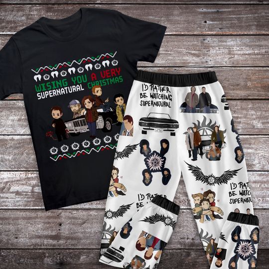 Supernatural Pajamas Set, Family Christmas Pajamas Set.