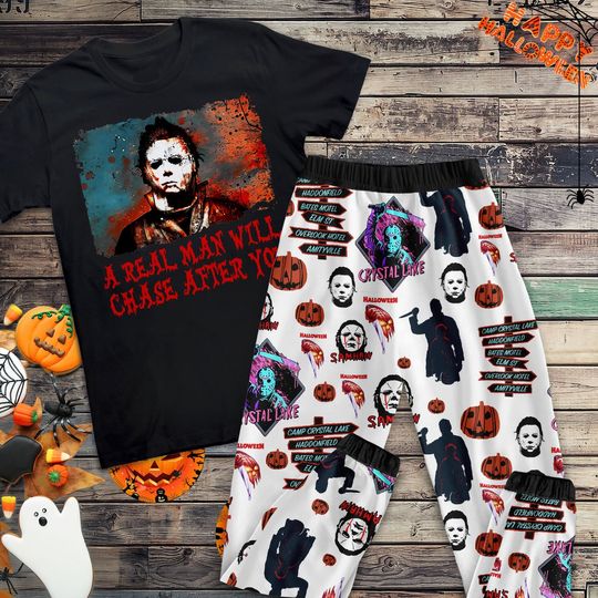 Michael Myers Halloween Pajamas Set, Michael Myers Horror Movie Pajamas For Adult And Kids