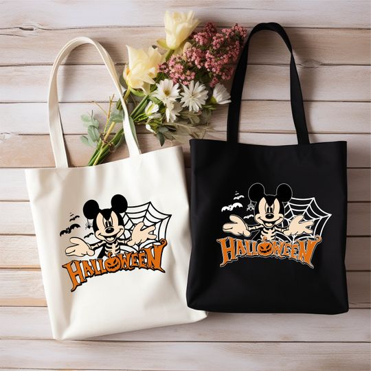 Disney Mickey Halloween Season Tote Bag, Trick or Treat Shopping Gift for Kids Bag, Halloween Tote bag,   Trick or Treat Bags