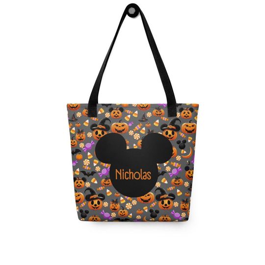 Discover Personalized Disney Mickey Pumpkin Trick or Treat Tote Bag Mickeys Not So Scary Bag