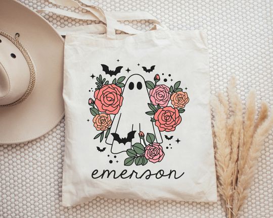 Discover Personalized Trick or Treat Bag Halloween Candy Bag Custom Trick or Treat Bag Halloween Tote Bag Trick or Treat Tote Custom Halloween Bag