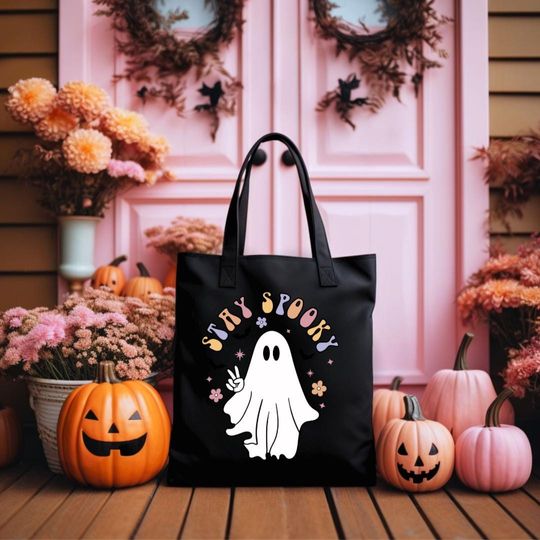 Halloween Tote Bag, Ghost Tote Bag, Stay Spooky, Trick or Treat, Disney Trip Gift, Custom Tote Bags, Halloween Graphic, Best Gift Ever