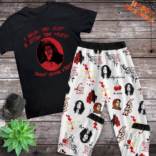 Discover Lana Del Rey Halloween Pajamas Set, Lust For Life Halloween Pajamas Set