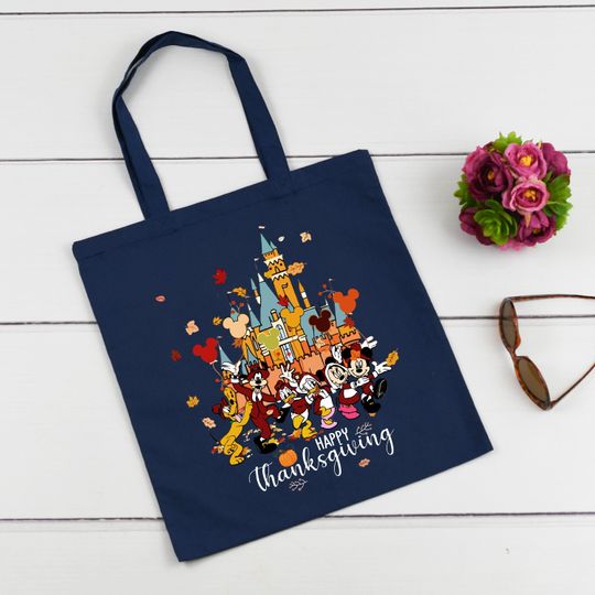 Discover Happy Thanksgiving Tote Bag, Mickey And Friends Tote Bag, Disney Thanksgiving Tote Bag, Thanksgiving Gift, Mickey And Friends Thanksgiving