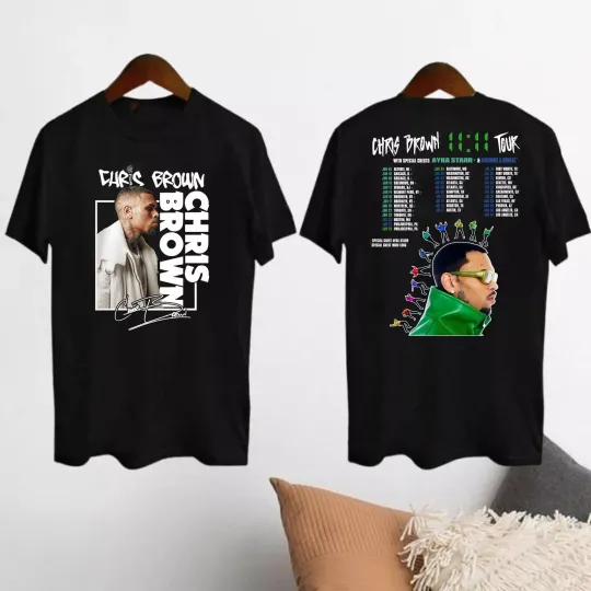 Discover 2024 Chris Brown 11 11 Tour Shirt  Chris Brown Fan Shirt  Chris Brown Signature