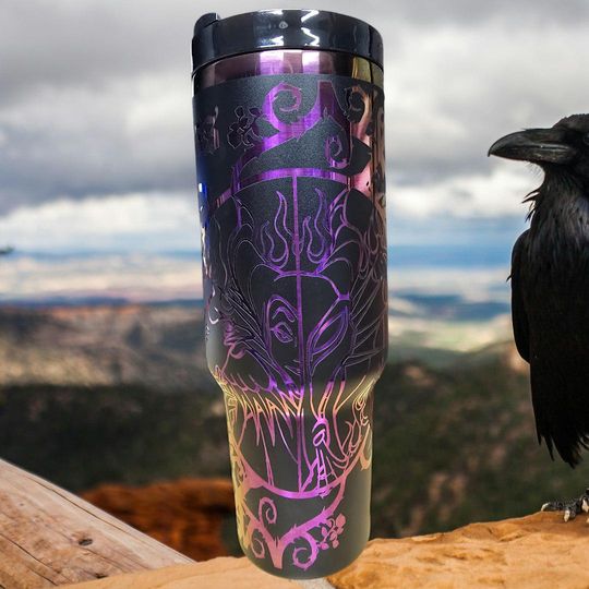 Discover 40oz  Laser Engraved Maleficent Tumbler