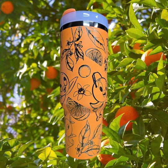 Discover 40oz  Laser Engraved Orange Bird Tumbler