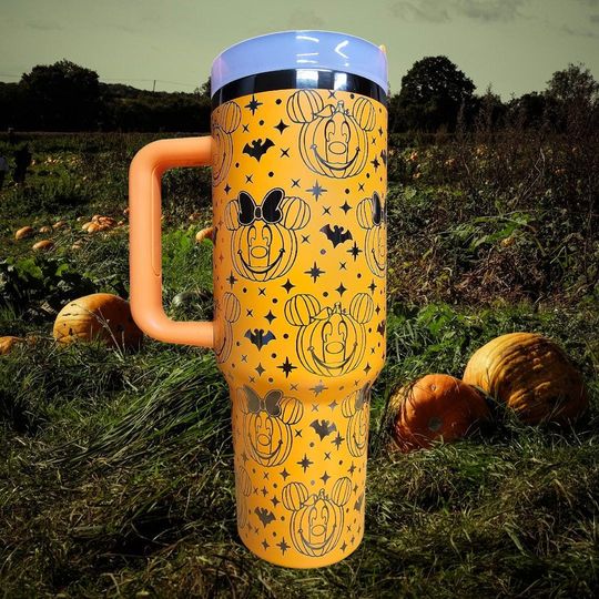 Discover 40oz  Laser Engraved Halloween Mickey and Minnie Pumpkin Tumbler