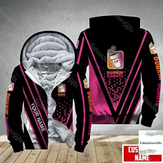 Dunkin Donuts Hoodie, Personalized Donuts Fleece Hoodie, Dunkin Coffee Gift, Unisex Streetwear Hoodie, Aesthetic Hoodie, Dunkin Hoodie