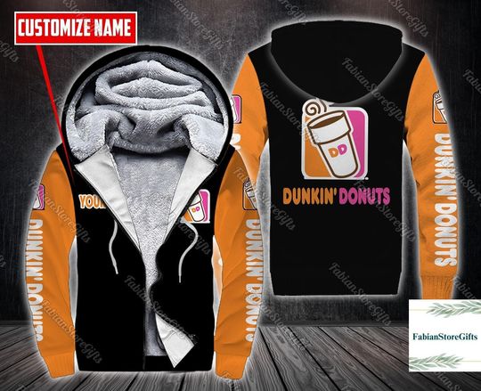 Dunkin Donuts Hoodie, Personalized Dunkin Donuts Fleece Hoodie, Dunkin Donuts Lover, Unisex Streetwear Hoodie, Trendy Aesthetic Hoodie