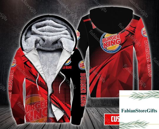 Halloween Burger King Hoodie, Burger Fleece Hoodie, Hoodie Unisex, Winter Fleece Hoodie, Burger Lover Gift, Personalized Fleece Hoodie