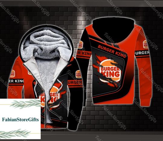 Halloween Burger King Hoodie, Burger Fleece Hoodie, Burger Sweatshirt, Hoodie Men, Burger Lover Gift, Hoodie Unisex, Men Fleece Hoodie