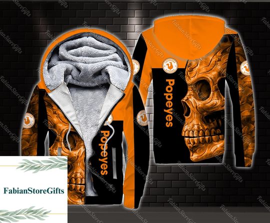 Halloween Popeyes Hoodie, Popeyes Chicken Fleece Hoodie, Hoodie Unisex, Winter Fleece Hoodie, Fast Food Hoodie