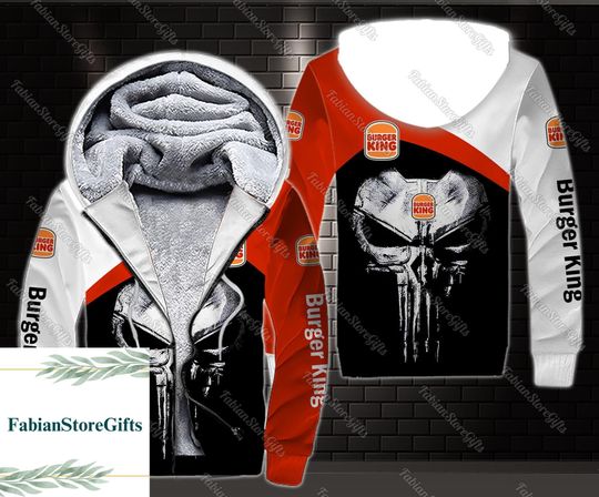 Halloween Burger King Hoodie, Burger King Fleece Hoodie, Hoodie Unisex, Winter Fleece Hoodie, Burger Lover Gift, Fast Food Hoodie