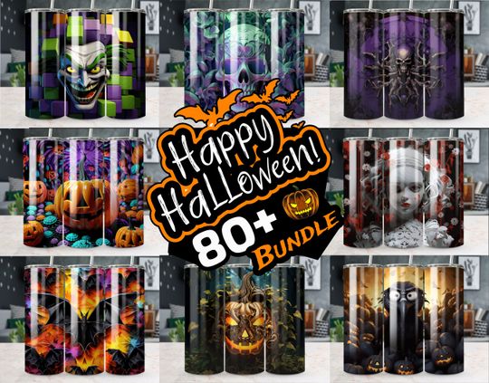 Discover Halloween Sublimation 3D Tumbler Bundle 20 oz Skinny Tumbler Designs,  Spooky Fall Straight & Tapered Tumbler Wrap