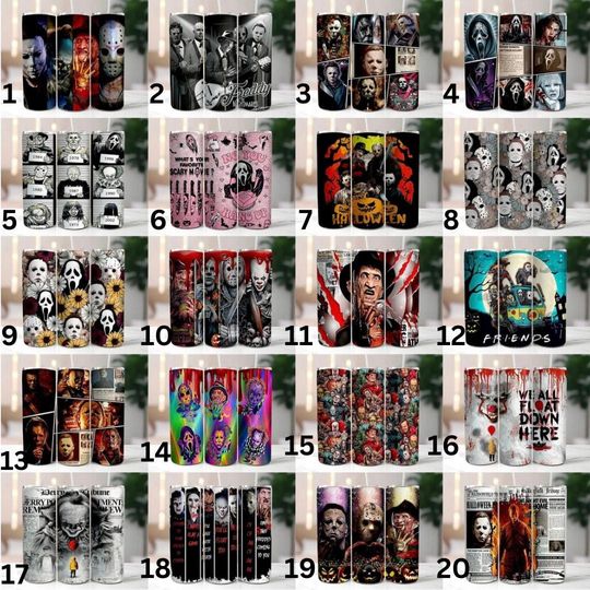 Discover Horror movie themed tumbler, choose your design for a 20oz tumbler