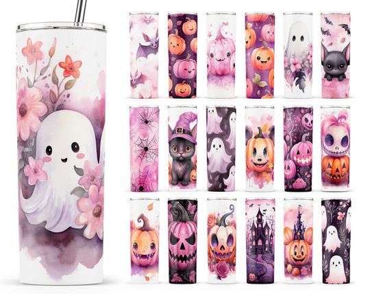 Discover Halloween Tumbler Wrap, Cute Halloween Tumbler  , Sublimation Tumbler Designs, Spooky Tumbler Wraps, Halloween Tumbler Bundle