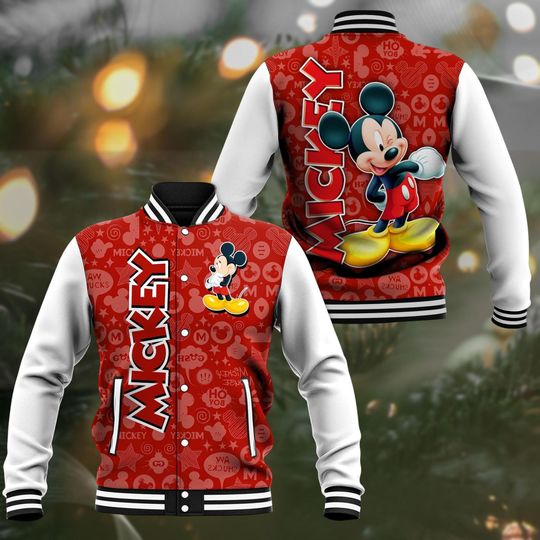 Discover Micky Mouse Baseball Jacket, Disney Cartoon Streetwear Jacket, Disneyland Holiday Vacation Shirt, Magic Kingdom Jacket For Kids Adult