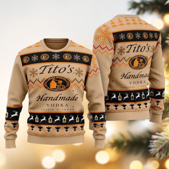 Christmas Titos Vodka Ugly Sweater, Vodka Xmas Sweater, Alcohol Ugly Sweater Shirt, Holiday Sweater For Men Women, Drinking Party Gift