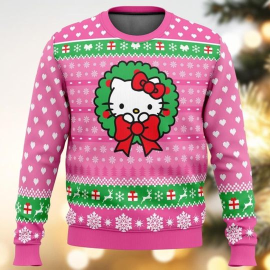 Discover Hello Kitty Christmas Ugly Sweater, Kitty Cat Xmas Sweater, Kitty Holiday Sweater, Women Sweater, Gift For Her, Hello Kitty Lover Gift