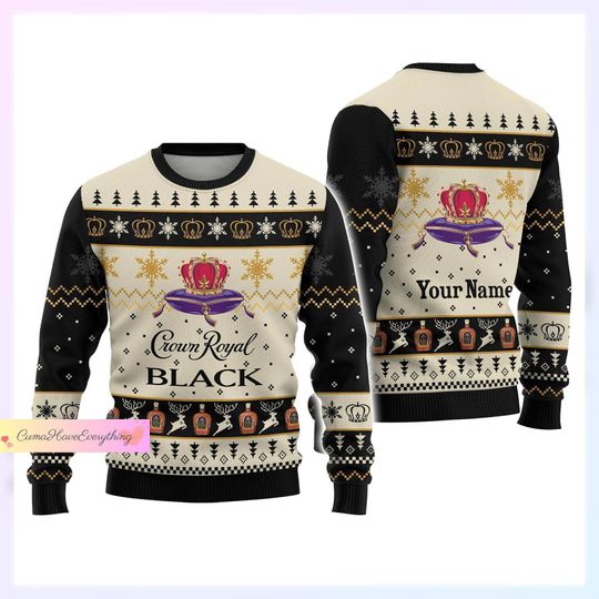 Discover Custom Crown Royal Black Ugly Sweater, Crown Royal Christmas Sweater, Royal Whiskey Sweater, Sweater Men, Xmas Sweater
