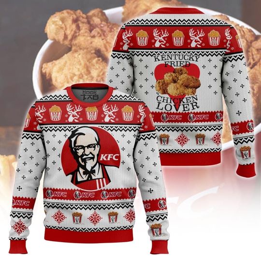 KFC Kentucky Fried Chicken Ugly Sweater, KFC Holiday Shirt, Fast Food Shirt, Xmas Ugly Sweater, KFC Fan Gift, Fast Food Lovers Gift