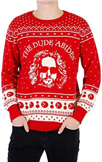 The Big Lebowski The Dude Abides Ugly Christmas Sweater