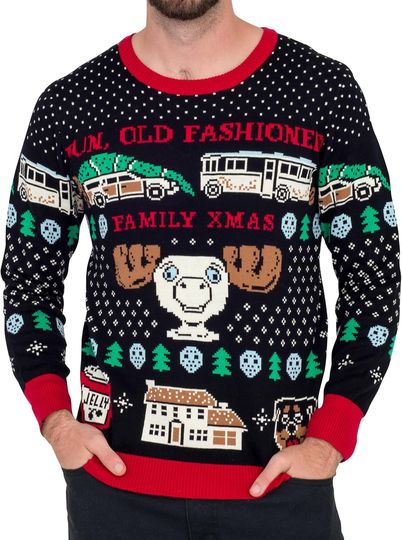 Discover National Lampoon's Christmas Vacation Fun Old Fashioned Xmas Knitted Ugly Christmas Sweater