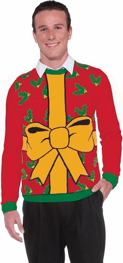 Discover Forum Novelties Adult All Wrapped Up Red Ugly Christmas Sweater, Multi, Large