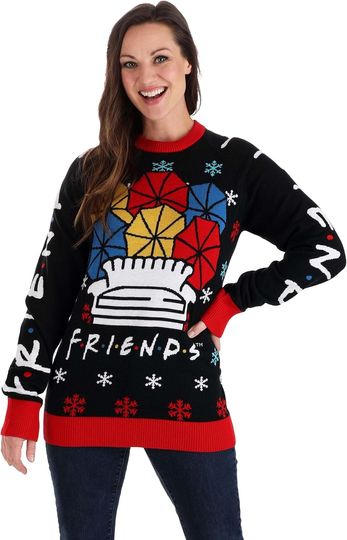 Discover Friends TV Show Ugly Christmas Sweater for Adults, Friends TV Series Ugly Holiday Sweaters, Friends Xmas Crewneck