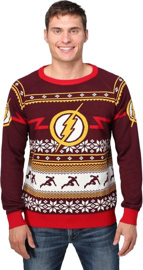 Discover Fun Costumes Flash Logo Mens Ugly Christmas Sweater