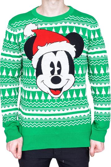 Discover Mad Engine Mickey Mouse Santa Hat Big Face Ugly Christmas Sweater
