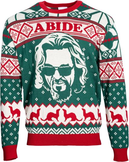 The Big Lebowski Dude Abide Marmot Bowling Ugly Christmas Sweater