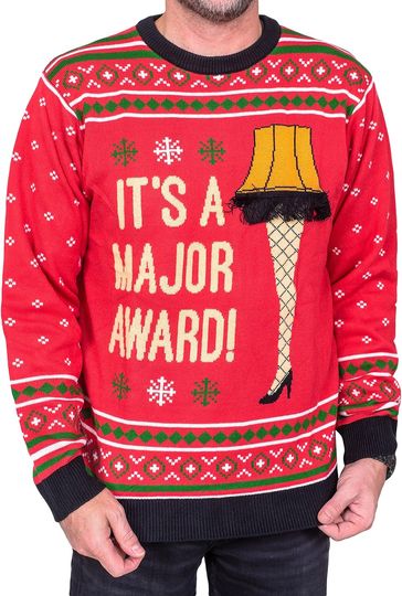 Discover It's Major Award Leg Lamp Red Ugly Christmas Sweater